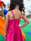 Vestido Linho Bordado Pink