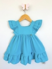 Vestido Luxo 1 ano Baby Azul (Premium)