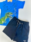 Conjunto Dinossauro Azul Royal