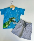 Conjunto Dinossauro Azul Turqueza