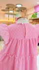 Vestido Tule Rosa com Laço