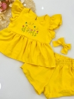 Conjunto Lunna Amarelo + Laço