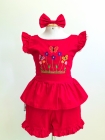 Conjunto Nina Vermelho Bordado (Premium)
