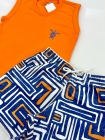 Conjunto Laranja Listras Regata