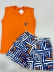 Conjunto Laranja Listras Regata