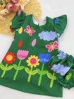 Vestido + Calcinha (1 ano) Verde Flores