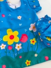 Vestido + Calcinha (1 ano) Azul Flores