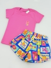 Conjunto T-shirt Rosa Chiclete