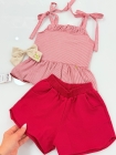 Conjunto Eva Listras Vermelho