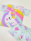 Pijama Manga Curta Unicornio