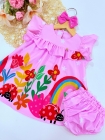 Vestido + Calcinha (1 ano) Flores