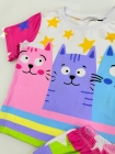 Pijama Manga Curta Gatinhos