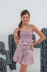 Conjunto Xadrez Short Saia Nude