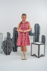 Vestido Xadrez Vermelho Laço