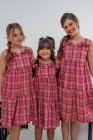 Vestido Xadrez Vermelho Laço