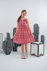 Vestido Xadrez Vermelho Laço