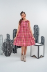 Vestido Xadrez Vermelho Laço