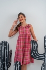Vestido Xadrez Vermelho Laço