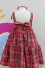 Vestido Xadrez Vermelho Laço