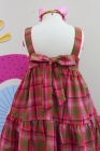 Vestido Xadrez Vermelho Laço