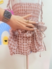 Conjunto Xadrez Short Saia Nude