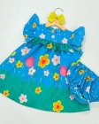 Vestido + Calcinha (1 ano) Azul Flores