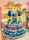 Vestido Junino Xadrez Azul Turquesa (NA)