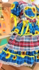 Vestido Junino Xadrez Azul Turquesa (NA)