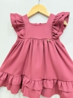 Vestido Luxo 1 ano Baby Rosê Nude (Premium)
