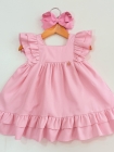 Vestido Luxo 1 ano Baby Rosa Bebe (Premium)