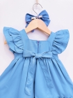 Vestido Luxo 1 ano Baby Azul (Premium)