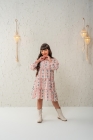 Vestido Nude Florzinha Manga Longa