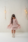 Vestido Nude Florzinha Manga Longa