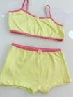 Kit Top + Calcinha Boxer Amarelo