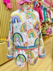 Conjunto Gola Listras Arco iris