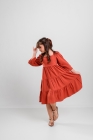 Vestido Viscose Terra Manga Longa