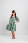 Vestido Viscose Verde Manga Longa