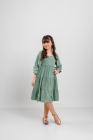 Vestido Viscose Verde Manga Longa
