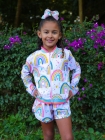 Conjunto Gola Listras Arco iris