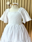 Vestido Ana Branco Tecido Laise (Premium)