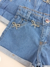 Short Jeans Infantil Laço