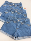 Short Jeans Infantil Laço