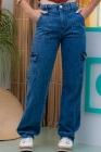 Calça Cargo Jeans Juvenil