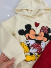 Conjunto Capuz Moletom Mickey e Minne