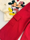 Conjunto Capuz Moletom Mickey e Minne