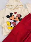 Conjunto Capuz Moletom Mickey e Minne