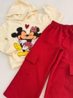 Conjunto Capuz Moletom Mickey e Minne