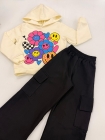 Conjunto Capuz Moletom Flores