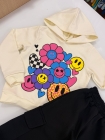 Conjunto Capuz Moletom Flores