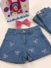 Short Jeans Juvenil com Laço 